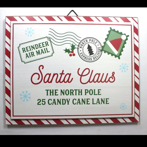 Santa Claus Reindeer Air Mail 8" x 10" Wall Hanging or Wreath Attachment - Picture 8 of 8